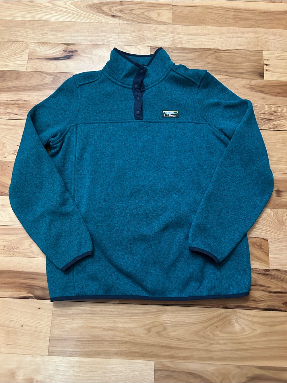 LL Bean Women’s Sweater Fleece Pullover Large Teal
